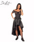 SiaLinda: Rock Cora, schwarz, elastisches Kunstleder, asymmetrisch, geschlitzt, O-Rock - SiaLinda.com